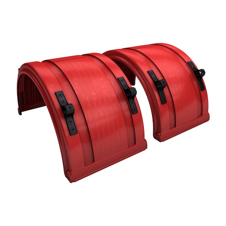Fleet Engineers Fender Kit, Full Round, Spray Mate Polypropylene, Bulk Kit, 034-01529, Individual Part, Red 031-01529